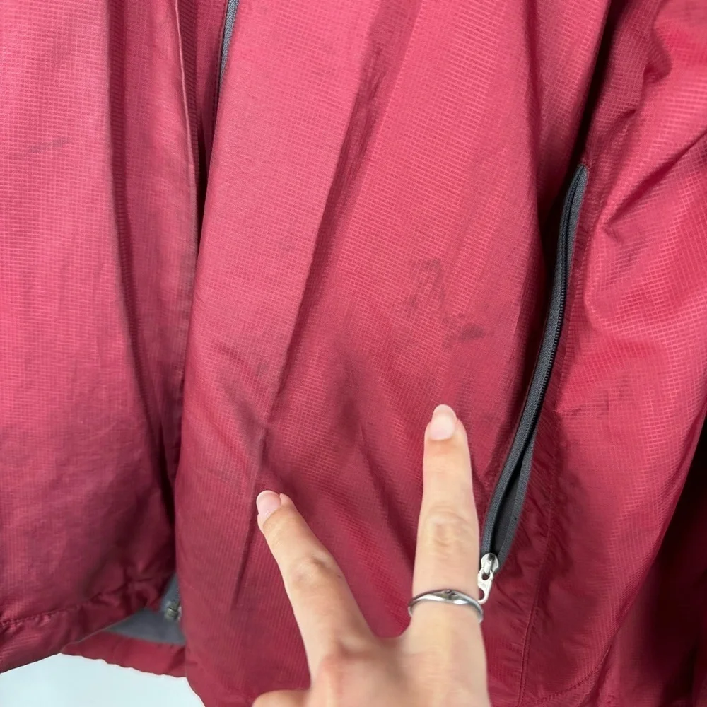 Outdoor Research Red & Grey Gray Full Zip Up Jacket Hiking Trail athletic